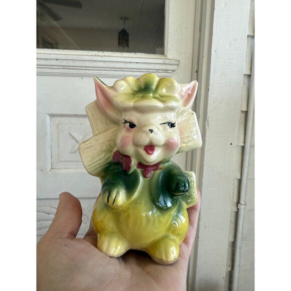 Vintage 50's Anthropomorphic Whimsical Bunny Rabbit Planter Vase - Picture 3 of 13
